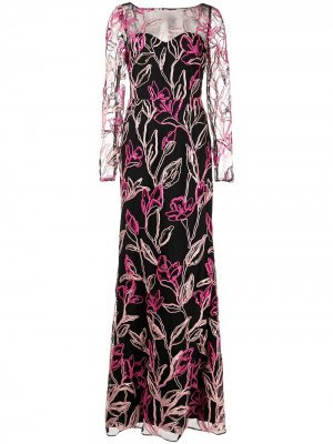 Длинное платье с пайетками Marchesa Notte. Цвет: розовый