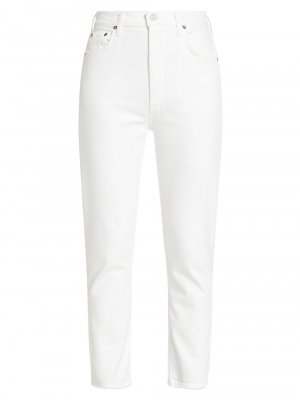 Укороченные джинсы Riley с высокой посадкой и прямыми штанинами стрейч , кремовый AGOLDE