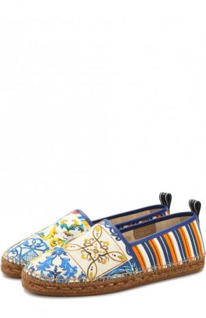 Текстильные эспадрильи с кожаной отделкой Dolce & Gabbana. Цвет: разноцветный