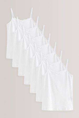 Комплект из 7 футболок на тонких бретелях , белый Next