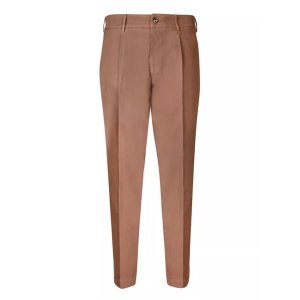 Брюки cotton trousers brown Dell'Oglio, коричневый Dell'Oglio