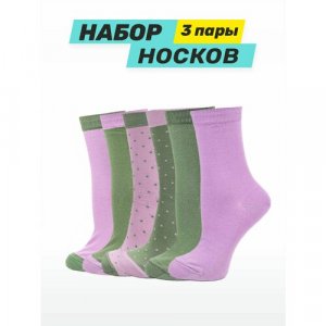 Носки , 3 пары, размер 40-44, хаки, фиолетовый Big Bang Socks. Цвет: фиолетовый/хаки