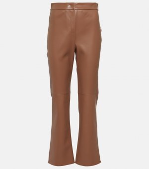 Великолепные расклешенные брюки из искусственной кожи 'S Max Mara, коричневый 'S MARA