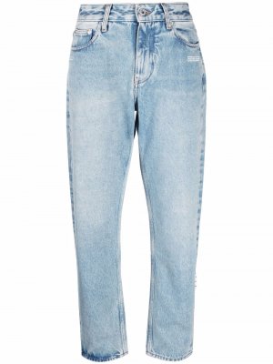 Зауженные укороченные джинсы Off-White. Цвет: синий