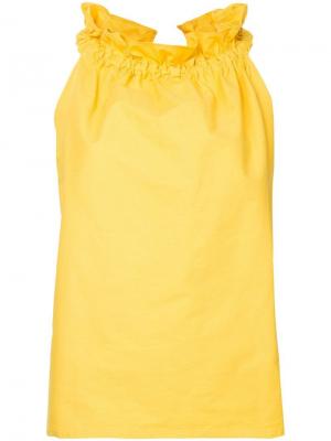 Блузка с оборками на воротнике Atlantique Ascoli. Цвет: желтый