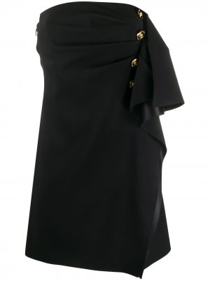 Короткое платье с оборками Versace. Цвет: черный