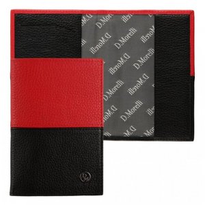 Обложка для паспорта , черный, красный Domenico Morelli