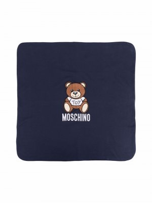 Одеяло с принтом Moschino Kids. Цвет: синий