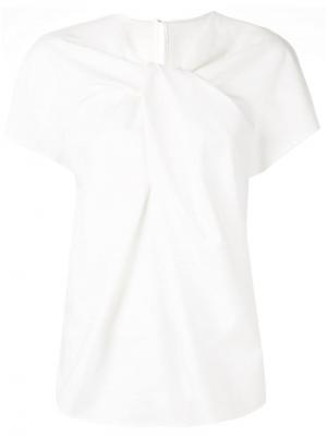 Блузка-футболка с драпировкой Jean Paul Knott. Цвет: белый