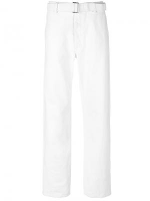 Широкие брюки с поясом Ami Alexandre Mattiussi. Цвет: белый