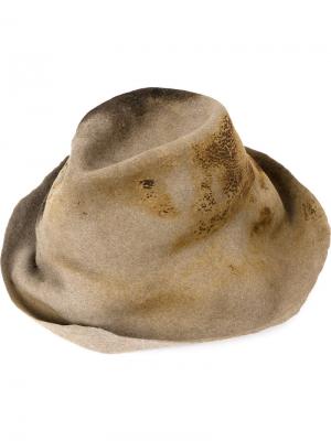 Фетровая шляпа с обожженным эффектом Horisaki Design & Handel. Цвет: телесный