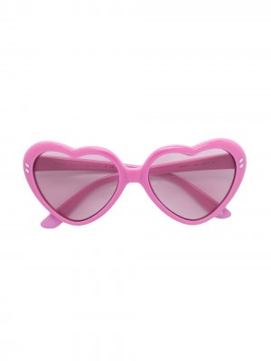 Солнцезащитные очки в оправе с форме сердца Stella McCartney Kids. Цвет: розовый