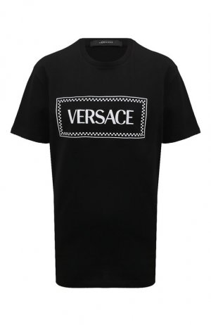 Хлопковая футболка Versace. Цвет: чёрный