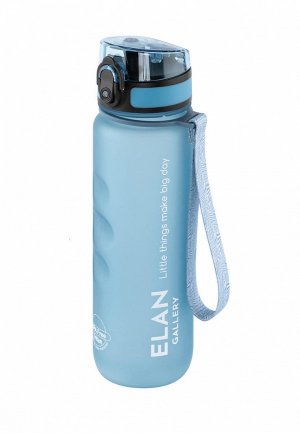 Бутылка спортивная Elan Gallery 500 мл 6,5х6,5х23 см Style Matte, с углублениями для пальцев, голубая пастель. Цвет: голубой