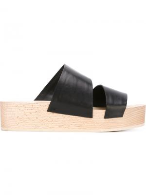 Platform slider sandals Roberto Del Carlo. Цвет: чёрный