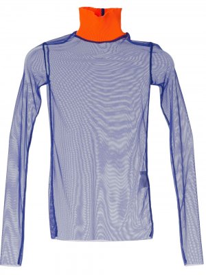 Сетчатый свитер с высоким контрастным воротником Marios. Цвет: фиолетовый