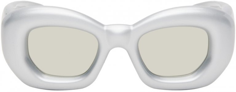 Серебряные надутые солнцезащитные очки-бабочки LOEWE