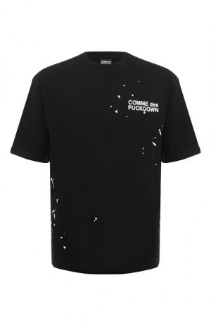 Хлопковая футболка Comme des Fuckdown. Цвет: чёрный