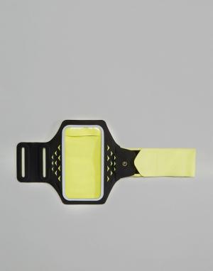 Желтый браслет на предплечье с держателем для телефона и светодиодными Hama. Цвет: желтый