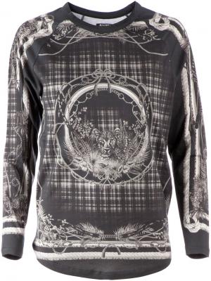Mixed print sweatshirt Balmain. Цвет: чёрный