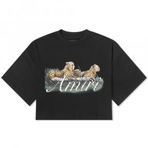 AMIRI Укороченная футболка с логотипом Cheetah, черный