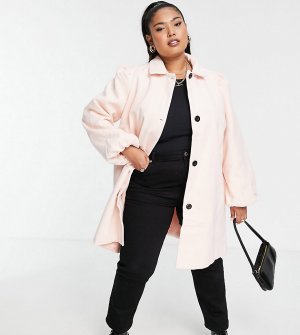Приталенное пальто пастельной расцветки Wednesdays Girl Curve-Розовый цвет Wednesday's Curve