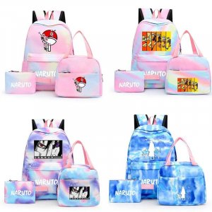 3 шт./компл. холст аниме Наруто обратно в школу рюкзак для девочек сумка обеда мальчиков студенческие сумки ноутбука комплект детская сумка-ручка Bandai