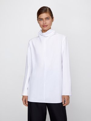 Блуза с высоким воротником 12STOREEZ. Цвет: белый
