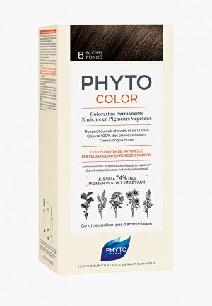 Краска для волос Phyto 6 ФИТОКОЛОР, темный блонд, 50/50/12.. Цвет: коричневый