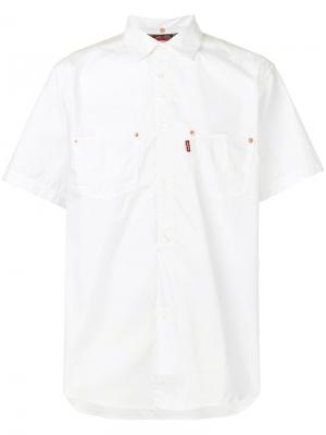 Приталенная рубашка с короткими рукавами Junya Watanabe MAN. Цвет: белый