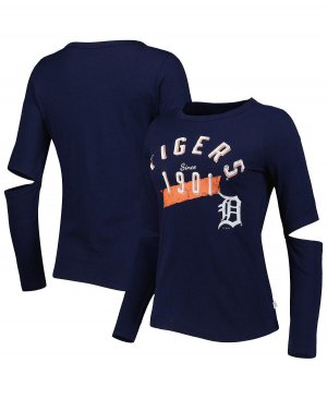 Женская темно-синяя футболка с длинным рукавом Detroit Tigers Formation , темно-синий Touch