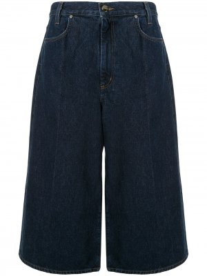 Укороченные джинсы широкого кроя GOLDSIGN. Цвет: синий