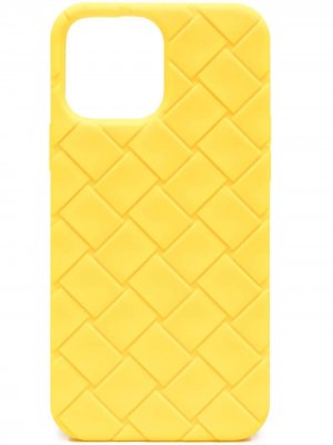 Фактурный чехол для iPhone 13 Pro Bottega Veneta. Цвет: желтый