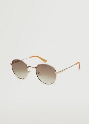Солнцезащитные очки в металлической оправе - Brooklyn Mango. Цвет: золото