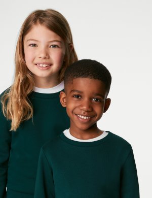 Хлопковая толстовка унисекс с круглым вырезом (2–16 лет) Marks & Spencer
