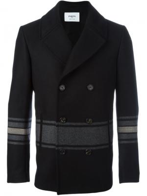 Короткое пальто с контрастной полоской Ports 1961. Цвет: чёрный