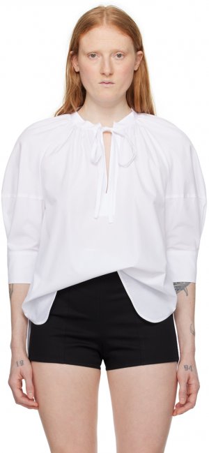 Белая блузка с пышными рукавами Max Mara