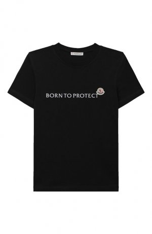 Хлопковая футболка Moncler. Цвет: чёрный