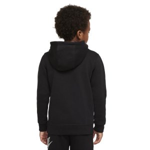 Флисовый пуловер с капюшоном для мальчиков 4–7 лет , черный Nike
