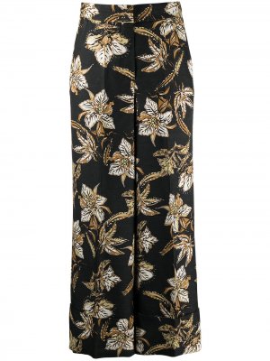 Укороченные брюки с цветочным принтом Dorothee Schumacher. Цвет: черный