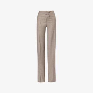 Tullia прямые брюки средней посадки из смесовой шерсти , коричневый Aya Muse