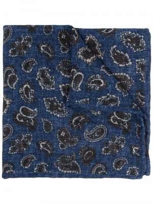 Шерстяной платок с принтом-пейсли Eredi Chiarini. Цвет: синий