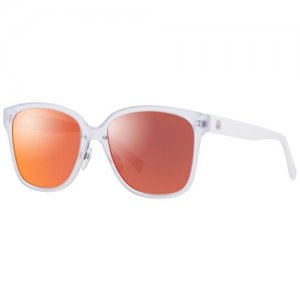 Солнцезащитные очки UNITED COLORS OF BENETTON, бабочка, оправа: пластик, ударопрочные, с защитой от УФ, зеркальные, для женщин, прозрачный Benetton. Цвет: бесцветный
