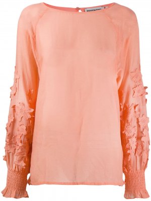 Легкая блузка с цветочным принтом Essentiel Antwerp. Цвет: оранжевый