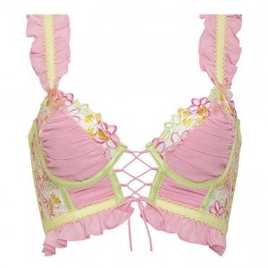 Топ-бюстье for Victoria's Secret Sunset Butterfly Ruffle, розовый/желтый Love & Lemons