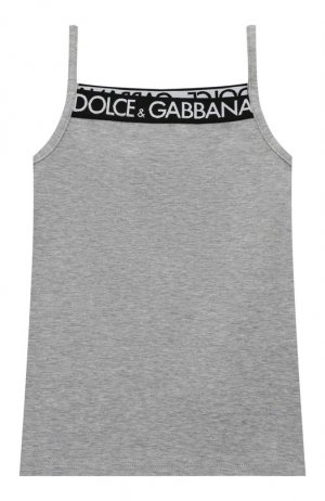 Хлопковая майка Dolce & Gabbana. Цвет: серый