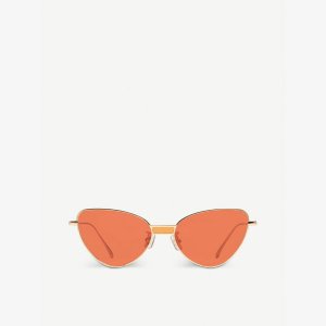 Солнцезащитные очки «кошачий глаз» из металла золотистого цвета Chakra 032(OR) , оранжевый Gentle Monster