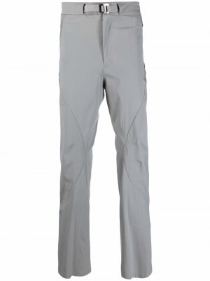 Прямые брюки со вставками Post Archive Faction. Цвет: серый