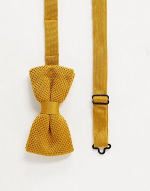 Трикотажный галстук-бабочка горчичного цвета -Оранжевый Twisted Tailor