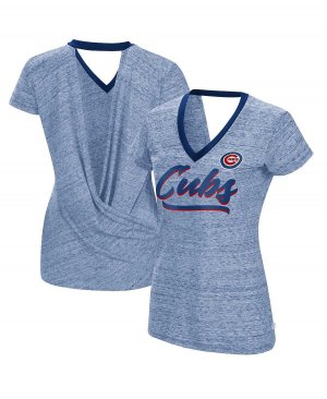 Женская футболка с v-образным вырезом и на спине Royal Chicago Cubs Halftime Touch